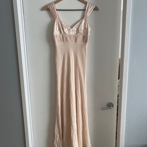 BCBG Silk and Velvet Blush Gown
